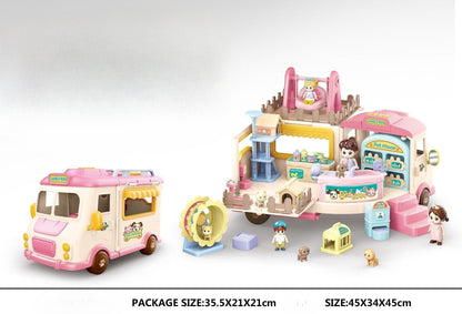 Big Children's Playhouse Bus Toy Set