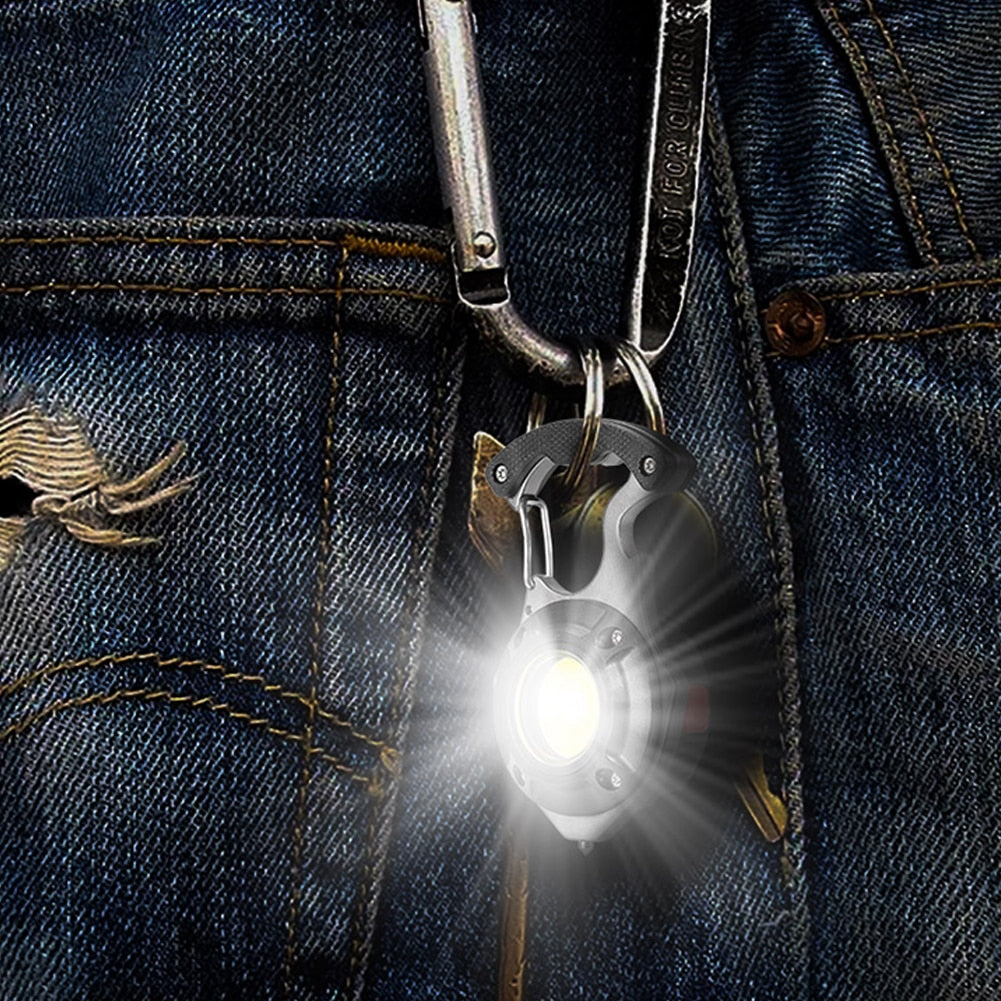 Compact Multi Tool LED Flashlight Keychain