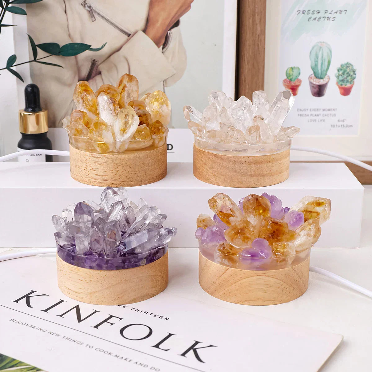 Elegant Gemstone Accent Table Light