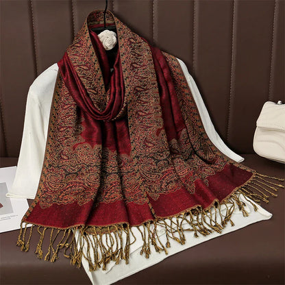 Soft Cashmere Women's Scarf with Warm Luxury Print