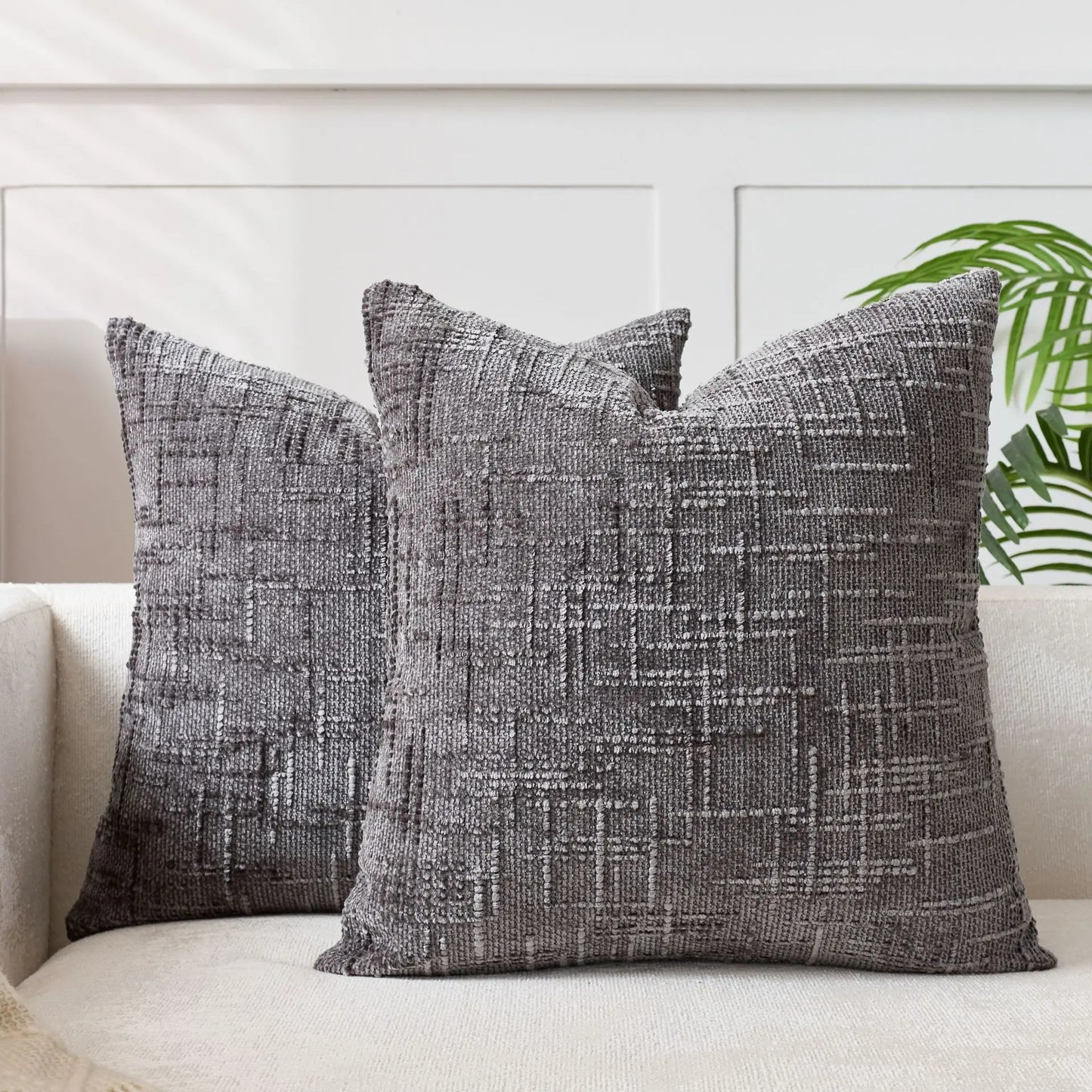 Plush Chenille Pillow in Simple Colors for Living Room