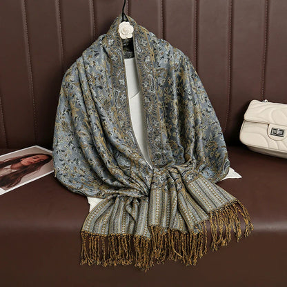 Soft Cashmere Women's Scarf with Warm Luxury Print