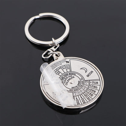 Small Silver Desk Calendar Keychain Necklace