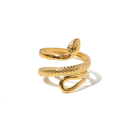 Comfortable Spiral Snake Band Ring - Luxicro