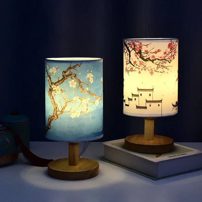 Classic Asian Style Table Light with Dimmer