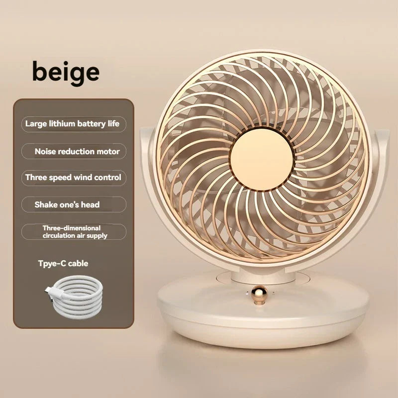 Compact Personal USB Table Fan with 3 Speeds - Luxicro