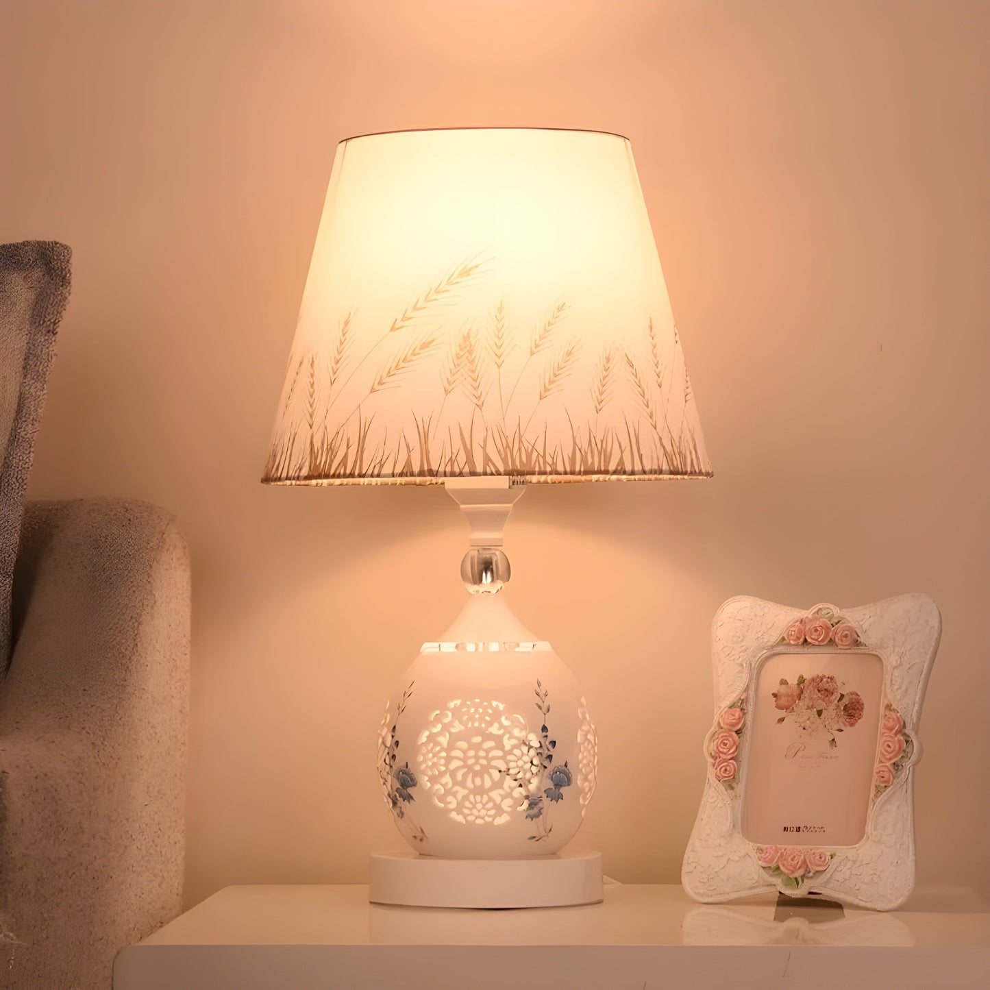 Stylish Crystal Glass Table Lamp with LED Touch Light