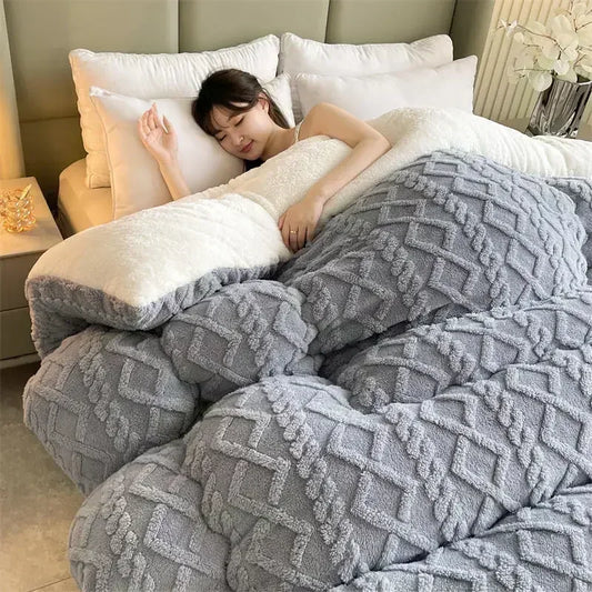 Cozy Thermal Blanket - Plush Reversible Diamond Weave - Luxicro