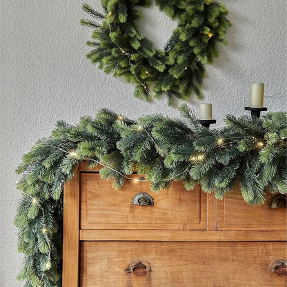 Premium Artificial Pine Christmas Garland with LED Lights