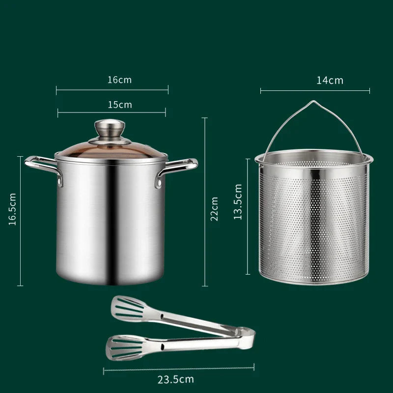 Large Non-Stick Fry Pan 3L with Lid and Strainer Set