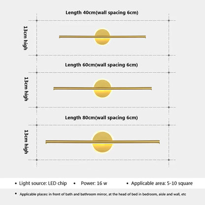 Modern Black Gold Adjustable LED Wall Light