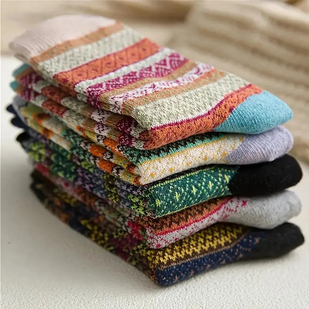 Cozy Women's Thick Wool Socks 5 Pack Winter Warm