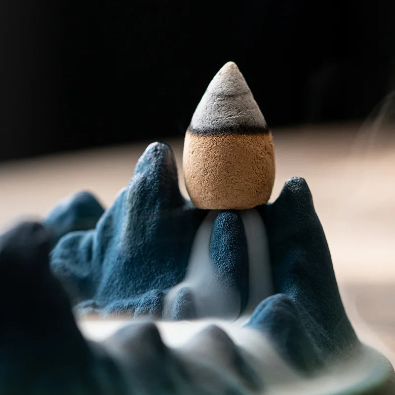 Serenity Waterfall Ceramic Incense Holder