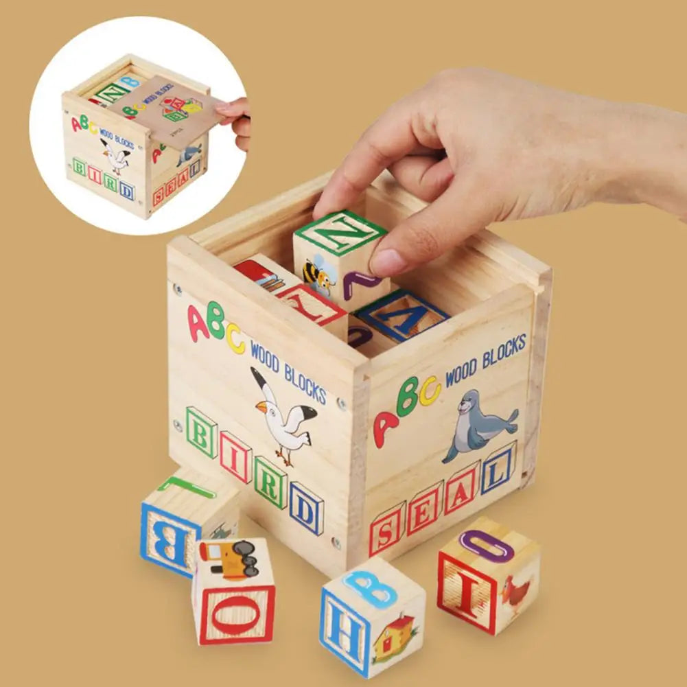 Learning Wooden ABC Blocks with Container