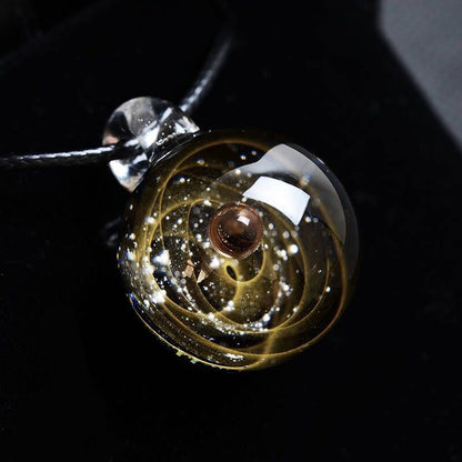 Cosmic Solar System Pendant Necklace