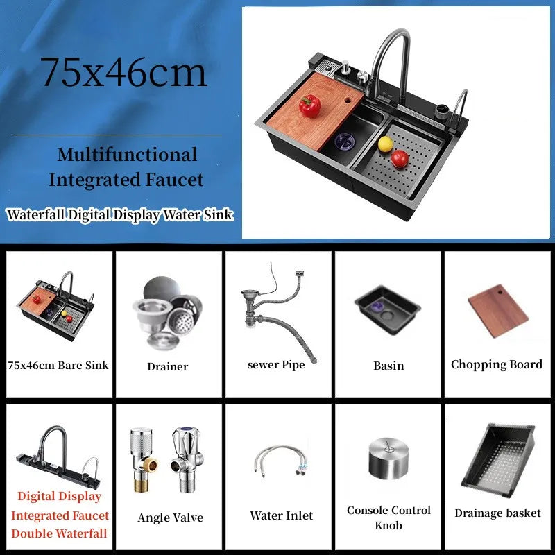 Luxury Brushed Steel Kitchen Sink Faucet