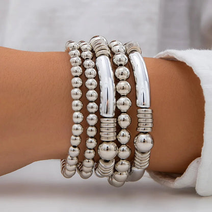 Fashionable Multi Strand Bead Bracelet Set