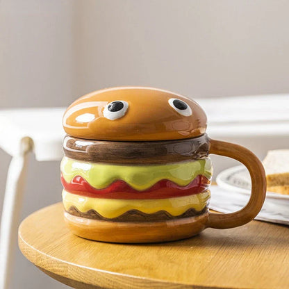 Fun Ceramic Burger Shaped Coffee Mug - Luxicro