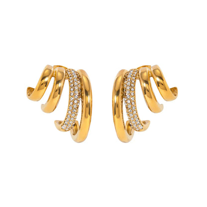 High End 18k Gold Close Fitting Stud Earrings
