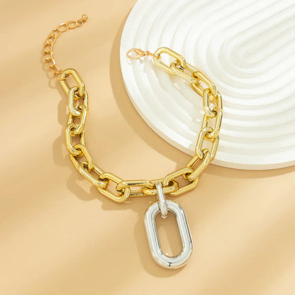 Edgy Two Tone Paperclip Link Necklace