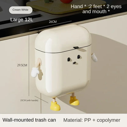 Humorous Face Mounted Waste Bin