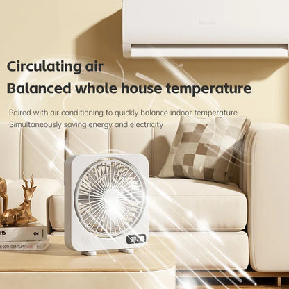 Compact USB Desk Fan with 5-Speed Digital Control