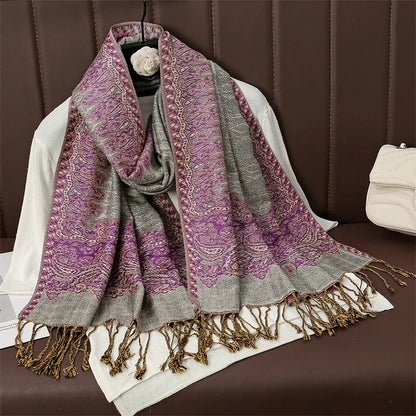 Soft Cashmere Women's Scarf with Warm Luxury Print