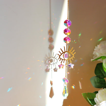 Delicate Crystal Moon Wind Chime Catcher