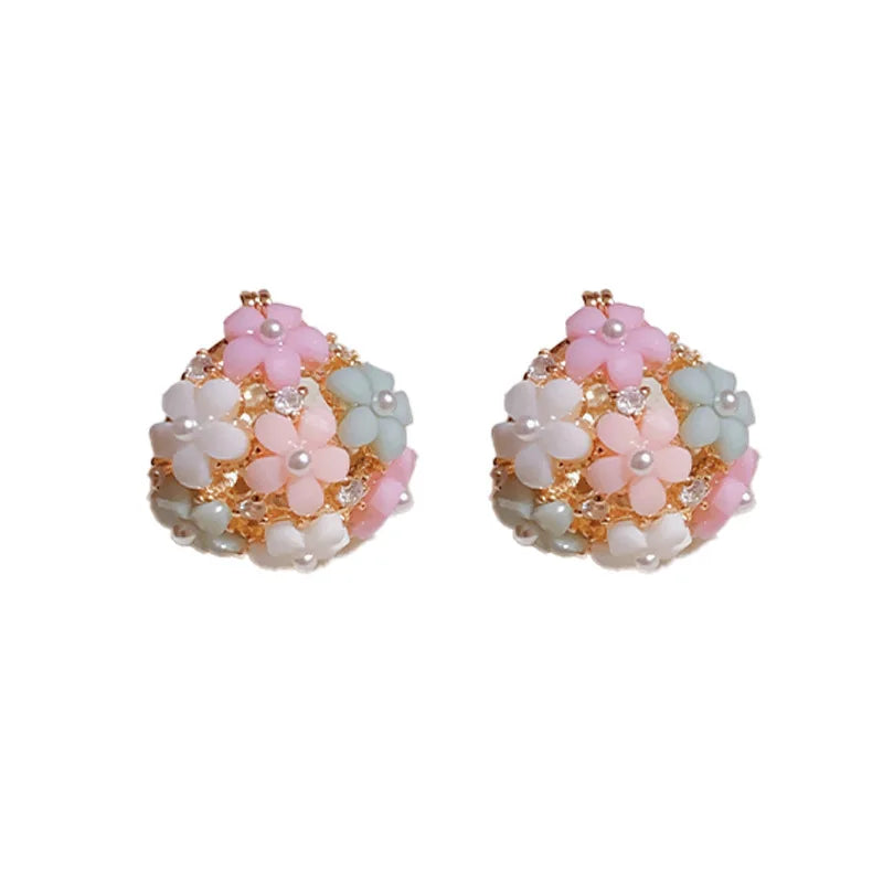 Beautiful Pearl Floral Drop Earrings