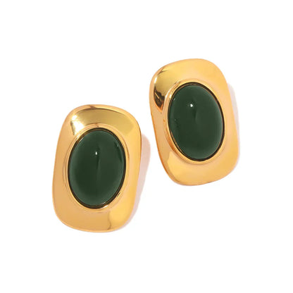 Elegant Emerald Teardrop Dangle Earrings
