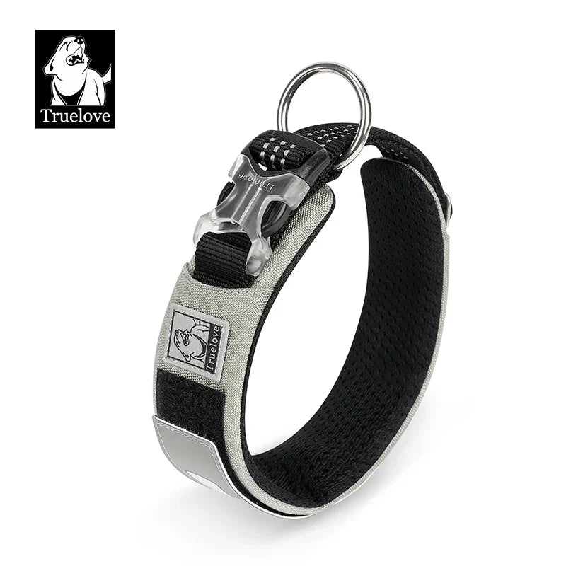 Customizable Padded Dog Collar with Reflective Strip