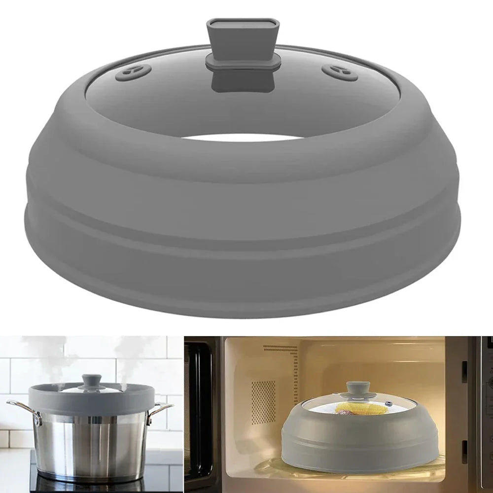 Compact Microwave Splatter Guard Silicone Kitchen Accessory - Luxicro