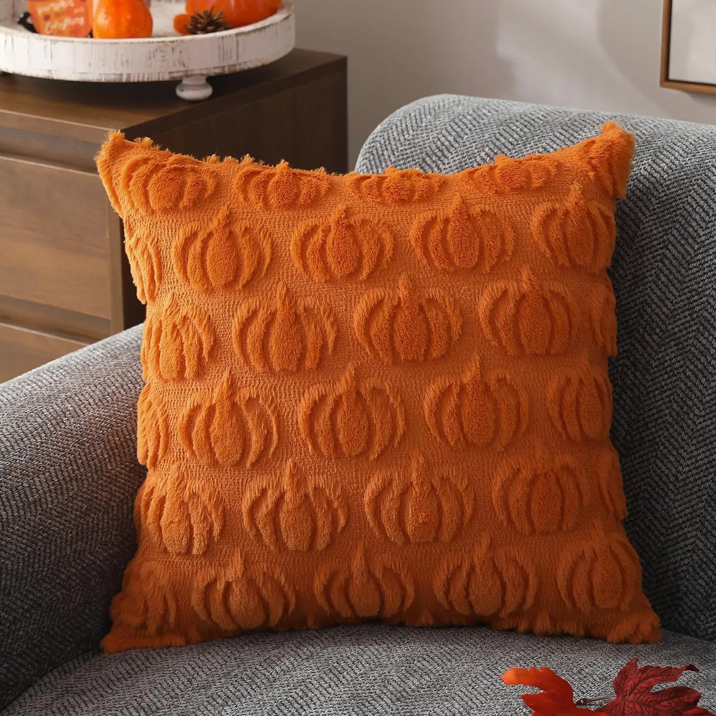 Soft Faux Fur Autumn Pillow Cover