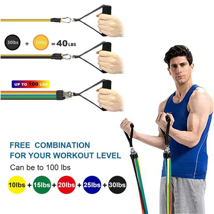 Premium 11pc Resistance Band Kit with Carry Case