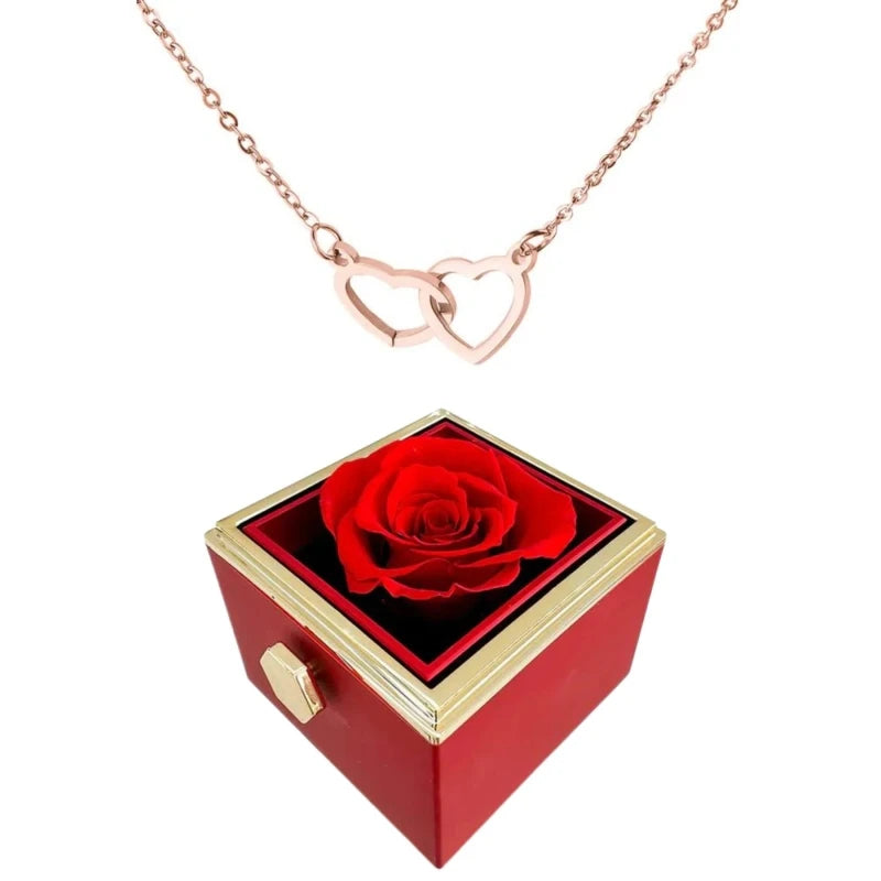 Beautiful Pink Gold Heart Shaped Necklace Set