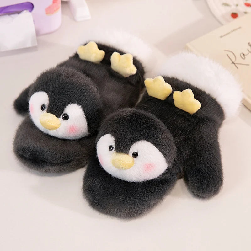 Cozy Cartoon Character Fleece Gloves
