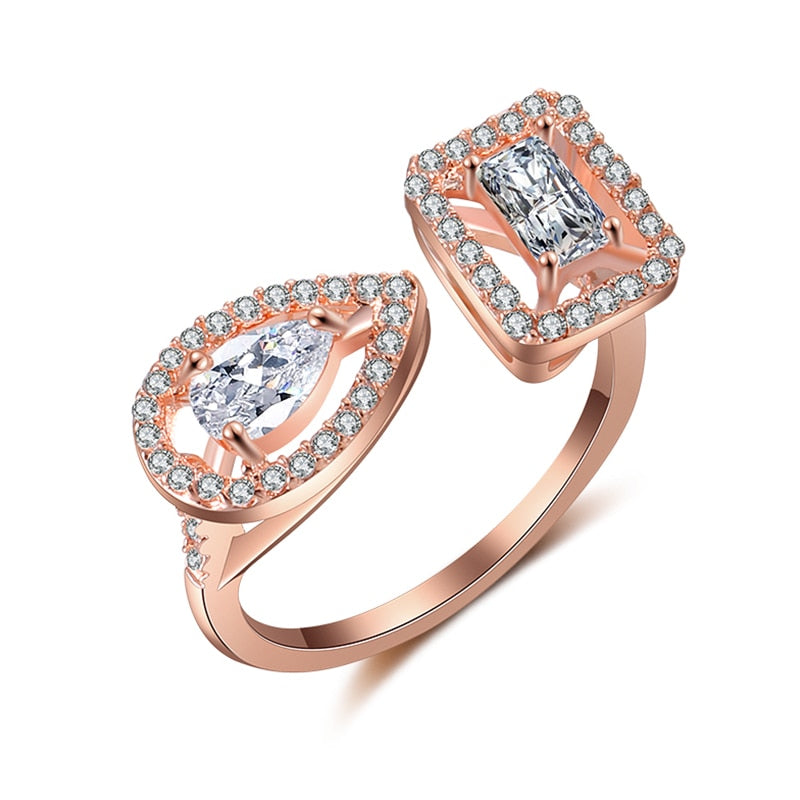 Dazzling Teardrop Zircon Stylish Adjustable Ring