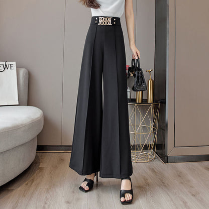 Tailored High Waisted Dark Grey Ladies Trousers
