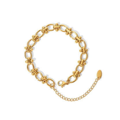 Elegant Oval Stone Bangle Bracelet