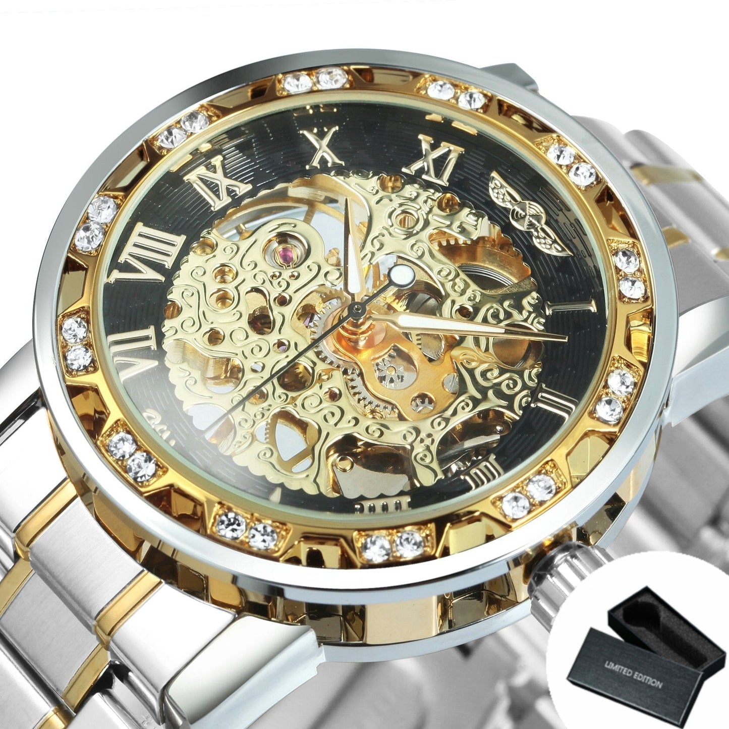 Stylish Self-Winding Mens Skeleton Watch - Luxicro