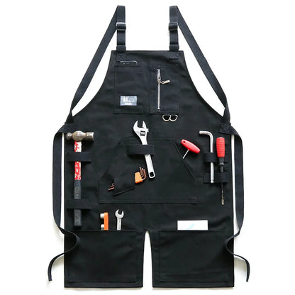 Heavy Duty Adjustable Crossback Work Apron with Pockets