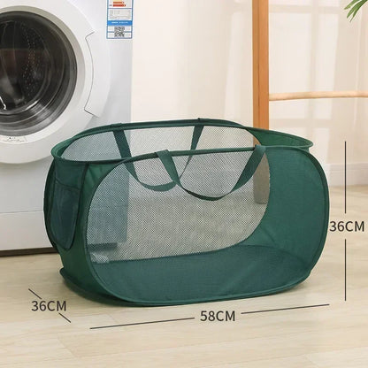 Folding Laundry Basket with Storage and Durable Design