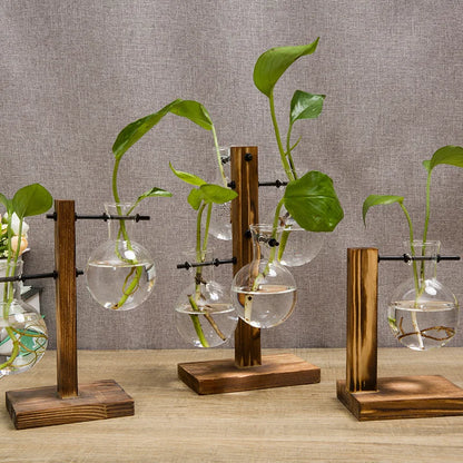 Contemporary Wooden Table Vase 3 Piece Set