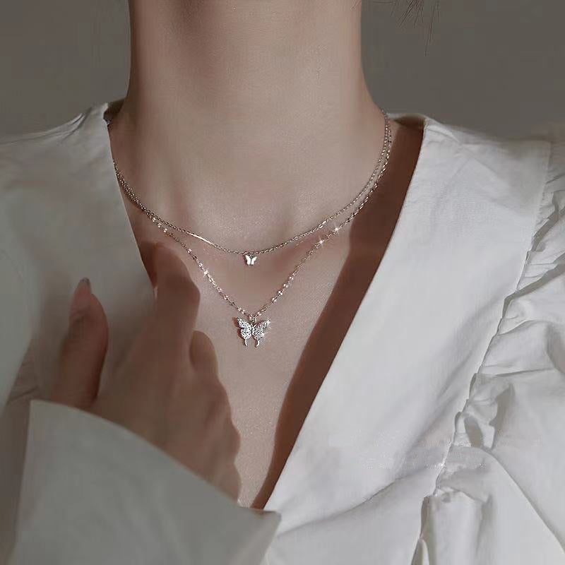 Delicate Double Layer Feather Necklace - Luxicro