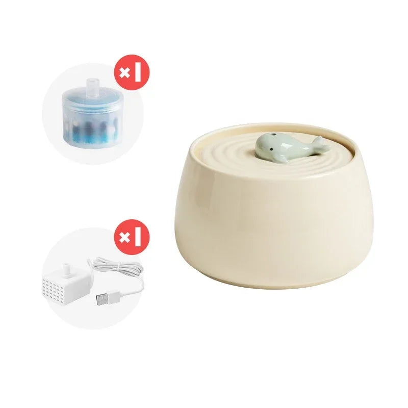 Automatic Pet Water Fountain with Filter and Stand