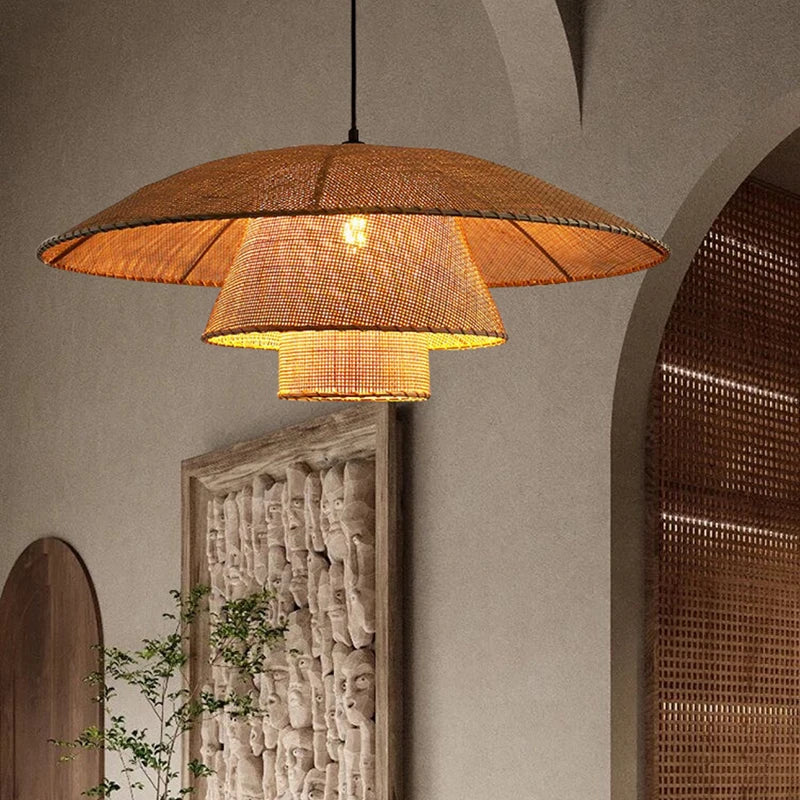 Natural Woven Pendant Lamp for Rustic Homes