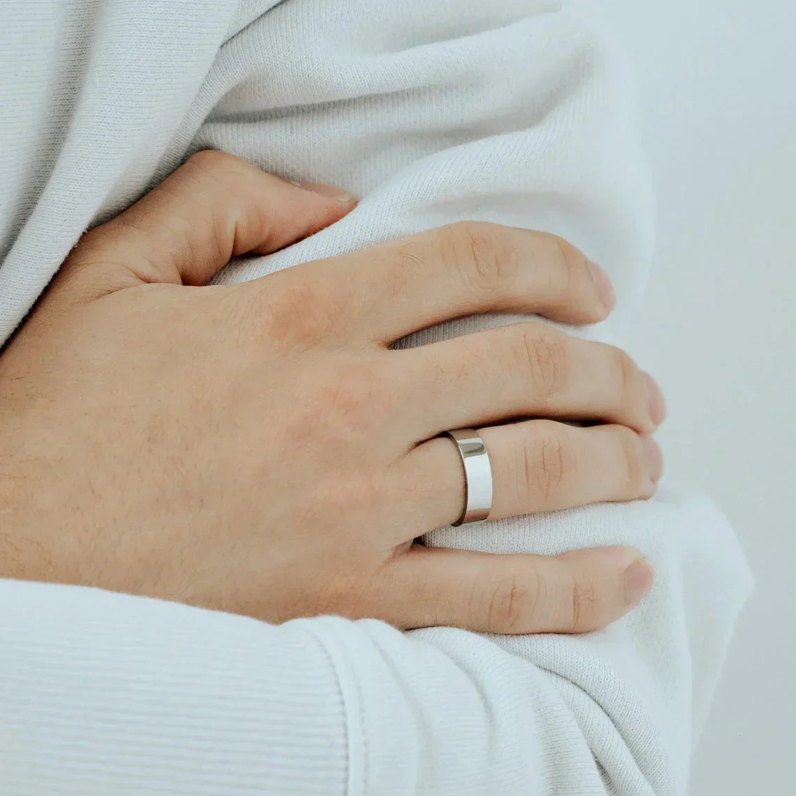 Personalized Initial Silver Band Ring