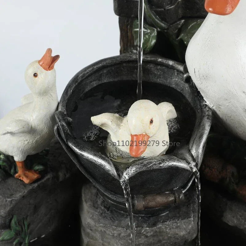 Colorful Solar Powered Garden Fountain Figures
