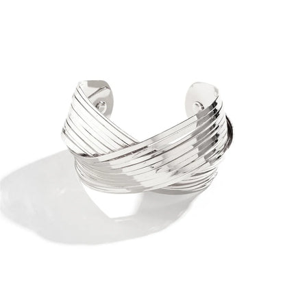 Unique Double Wrap Cross Bangle Jewelry