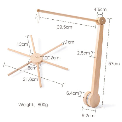 Soft Wood Baby Crib Mobile with Calming Music